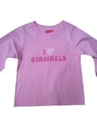 Arizona Cardinals Pink I Love Cardinals Long Sleeve Toddler T Shirt
