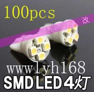 100X T10 4SMD 1210/3528 LED SMD Car Indicator Light W5W  