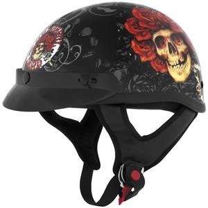 com River Road Grateful Dead Skulls & Roses Helmet   Large/Black/Red 