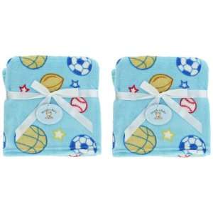 Snugly Baby Blue Blanket   Set of 2 Baby