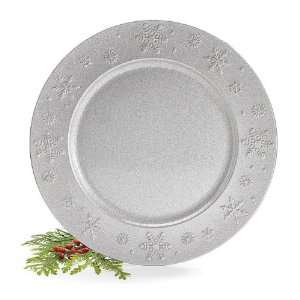   Charger with Raised Snowflake Design Around the Rim.