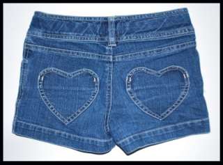 Mini Boden Girls Size 8 Years Heart Pocket Denim Jean Shorts  