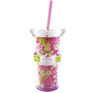 New LILLY PULITZER Acrylic Tumbler Cup with Lid and Straw in LUSCIOUS 