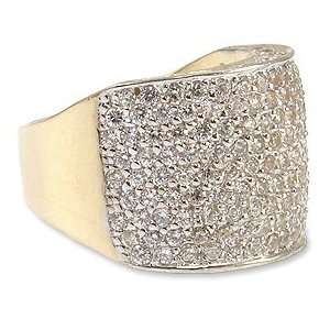 14k Yellow Gold, Ladys Dressy Fancy Cigar Band Design Cocktail Ring 