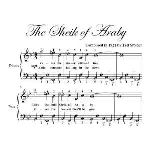 Sheik of Araby Easy Piano Sheet Music Ted Snyder  Books