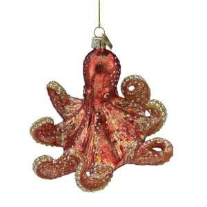    Kurt Adler 4 Inch Noble Gems Glass Octopus Ornament