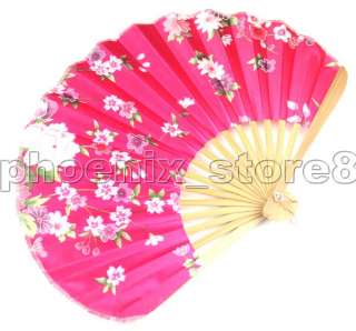 Silk Hand Fan Little Vintage Pattern Folding pink Fans #3215  