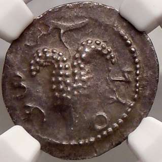 BARK KOKHBA 134AD Ancient Jewish Silver Coin NGC AU  
