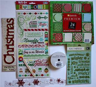 Christmas Embellishments   Paper, Rub Ons, Chipboard, Ribbon, Metals $ 