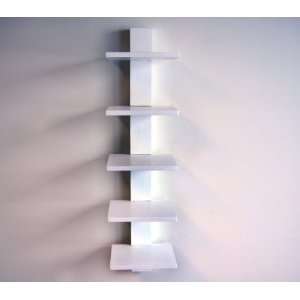  Spine Wall Book Shelves (White) (37.75H x 9.5W x 8.75D 