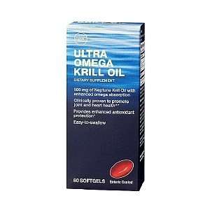  GNC Ultra Omega Krill Oil, Softgels, 60 ea Health 