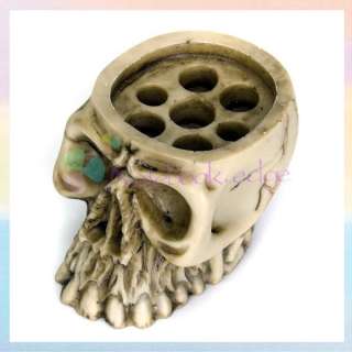 Skull Tattoo Supply Ink 7 Cap Cups Holder Stand Kit Set  