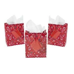 Small Red Bandanna Gift Bags   Party Favor & Goody Bags & Paper Goody 