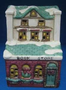 Dickens Christmas Village Book Store Lighted Building  