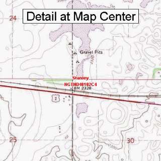   Topographic Quadrangle Map   Stanley, North Dakota (Folded/Waterproof