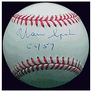  Warren Spahn Signed Baseball   Official National League 
