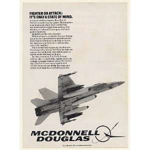   Douglas F/A 18 Hornet Aircraft Print Ad (52762)