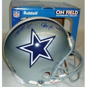  Troy Aikman & Roger Staubach Signed Helmet   Authentic 