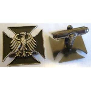  German Eagle IRON CROSS Military Army Cuff Link Set 