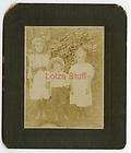 Antique Mounted Photo Early 1900s 3 Children Frocks Knickers Button 