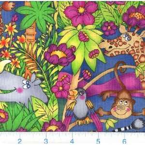 45 Wide Jungle Toons Fabric By The Yard Arts, Crafts & Sewing