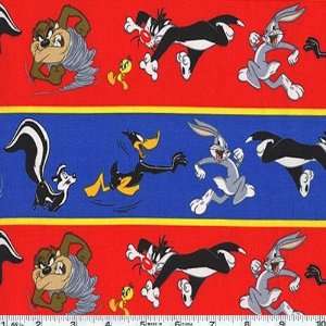    Wide Looney Tunes Stripe Fabric By The Yard Arts, Crafts & Sewing