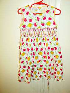 Silly Goose Hand Embroidered Smocked Flowers Dress 4T  