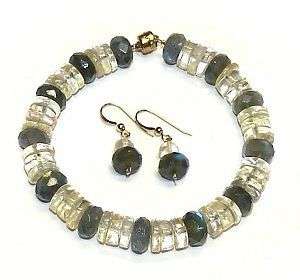 Labradorite and Citrine Bracelet Set   Size 7 1/2  