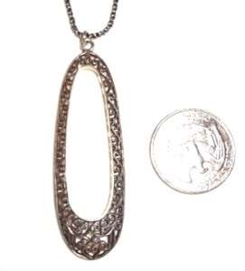 Silpada Oxidized Sterling Silver Large Oval Pendant Necklace N1623 