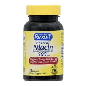  Rexall Niacin Flush Free 500 mg   Capsules, 45 ct Health 