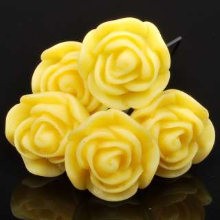 10pcs Fimo Polymer clay yellow flower Hair Jewelry Girl Hairpin FP06 1 