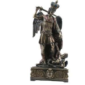  St. Michael Cold Cast Bronze Statue (VERSION 2) 14.75 