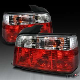 92 98 BMW E36 325/323/318/M3 4DR CLEAR/RED TAIL LIGHTS  