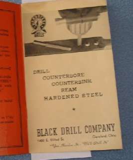 Black Drill Co Hardsteel Drills Reamers Vintage Catalog  