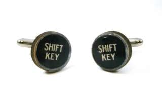 Shift Lock Vintage Wood Typewriter Key Cufflinks NIB  