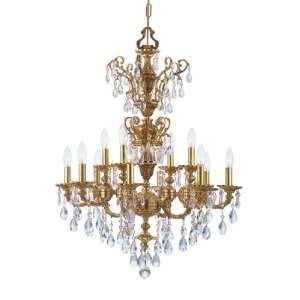  Crystorama 5512 OB CL SAQ Chandelier in Olde Brass