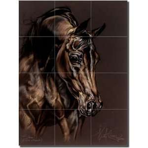  Sidra by Kim McElroy   Horse Equine Ceramic Tile Mural 24 