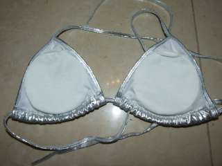 Shiny metallic silver Bikini Set swimsuit Cyber int09  