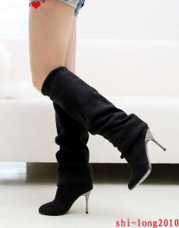   Stretchy Faux Suede High Heels Over Knee Boots Shoes US9/EU40 B007