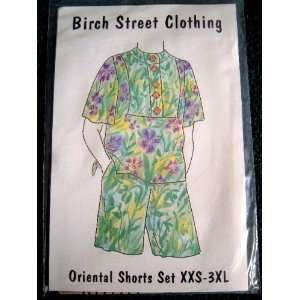 MISSES ORIENTAL SHORTS SET SIZES XXS 3XL BIRCH STREET CLOTHING SEWING 