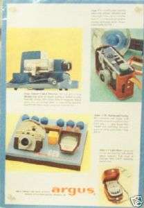 Argus C 3 Color Slide Camera/Meter/Projector Vintage Ad  