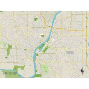 Political Map of Saginaw, MI Premium Poster Print, 32x24  