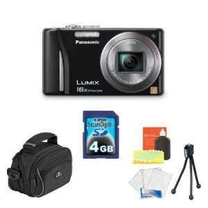 Panasonic Lumix DMC ZS8 Digital Camera (Black) Deluxe Kit w/ 4gb SDHC 