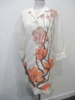 vtg 60s Alfred Shaheen Floral ScreenPrint Shirt Dress  