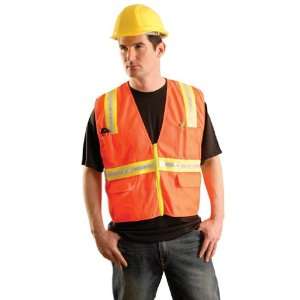  Hi Viz Zippered Contractor Surveyors Vest Two Tone Yellow 