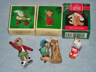 17 Vintage Hallmark Keepsake Christmas Ornaments animals & kids  