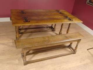 Extending Spanish Refectory Table & Bench Set Chair  