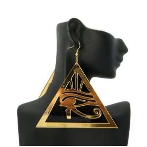  Basketball Wives Acrylic Pyramid Shape Earring Black Gold 