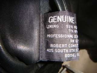Black Leather Robert Comstock Endurance Jacket Coat 46  