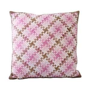  Lance Wovens Normandy Bougainvillea Leather Pillow